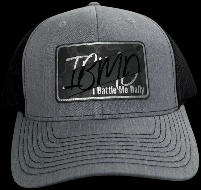 IBMD Richardson 112 trucker hat — Charcoal Camo