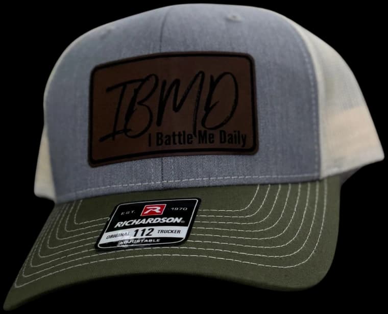 IBMD Richardson 112 trucker hat — Olive / Grey